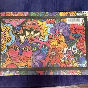Laurel Burch Placemats Laurel’s Garden  Colorful Cat Lover Monarque  Set of 25